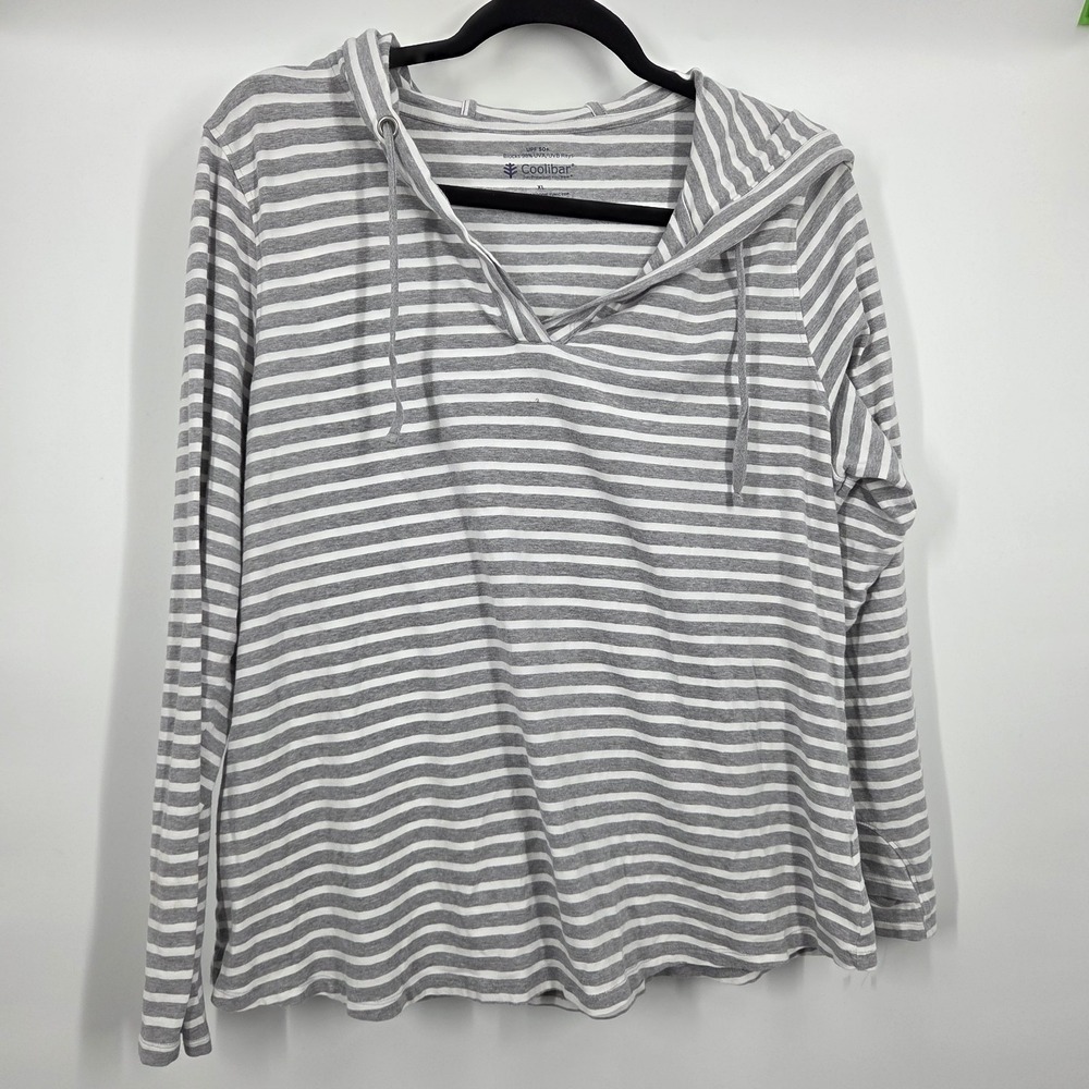 Coolibar Catalina Hoodie Tunic Women XL Gray UPF 50+ Pullover